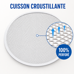 Perforirana ploča za pizzu Ø 350 mm aluminij — Pro