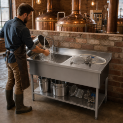 Plonge Inox 1 Bac 1200x600 mm, Ocjedna ploha desno, Stražnja ploča