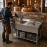 Plonge Inox 1 Bac 1200x600 mm, Ocjedna ploha desno, Stražnja ploča