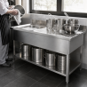 Plonge Inox 1 Bac 1200x600 mm, Ocjedna ploha desno, Stražnja ploča