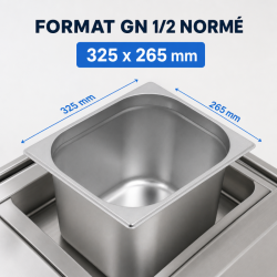 Bac Gastro GN 1/2 Inox Dubina 200 mm 12,5 L