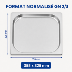Bac Gastro GN 2/3 Inox — Dubina 20 mm, 1,35 L