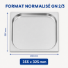 Bac Gastro GN 2/3 Inox — Dubina 20 mm, 1,35 L