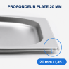 Bac Gastro GN 2/3 Inox — Dubina 20 mm, 1,35 L