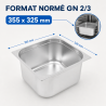 Bac Gastro GN 2/3 Inox 13 L - Dubina 150 mm