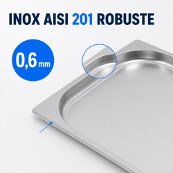 Bac Gastro GN 2/3 Inox — Dubina 20 mm, 1,35 L