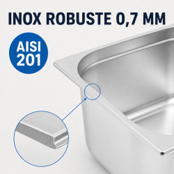 Bac Gastro GN 2/3 Inox 13 L - Dubina 150 mm
