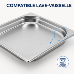 Bac Gastro GN 2/3 Inox — 40 mm, 3 L, Perilica posuđa