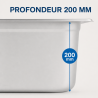 Bac Gastro GN 2/3 Inox 18 L - Dubina 200 mm
