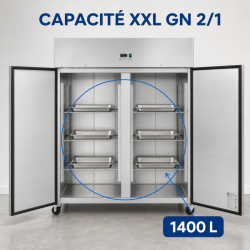 Pozitivni rashladni ormar 1400 L Inox GN 2/1 – 2 vrata