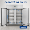 Pozitivni rashladni ormar 1400 L Inox GN 2/1 – 2 vrata