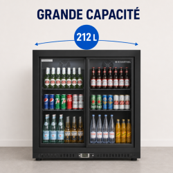 Arrière-Bar Hladnjak 212 L 2 Klizna Vrata Crna