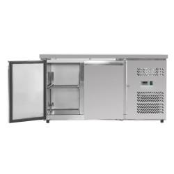 Pozitivni rashladni stol s 2 vrata 228 L ventilirani inox