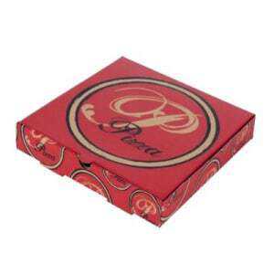 Crvena pizza kutija - 33 x 33 cm - Eko odgovorno - Paket od 100