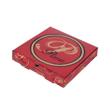 Crvena pizza kutija - 33 x 33 cm - Eko odgovorno - Paket od 100