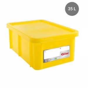 Bac Rectangulaire 35 L + Couvercle Jaune HACCP