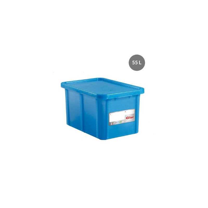 HACCP Rectangular Bin with Lid - 55 L - Blue