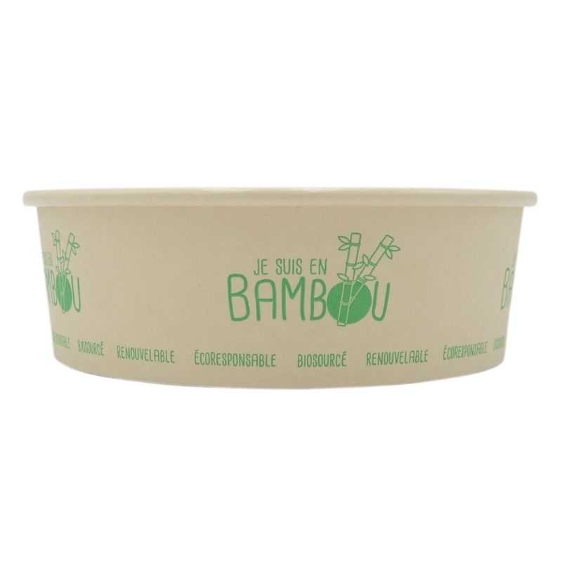 Bol à Salade en Bambou - 480ml - Lot de 50 Bol à Salade en Bambou - 480ml - Lot de 50