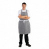 Tablier Bavette À Carreaux Noirs Et Blancs 970 X 710 Mm  - Whites Chefs Clothing - Fourniresto