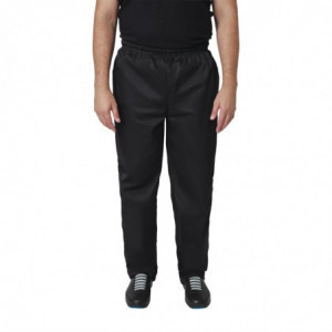 Hlače za kuhinju uniseks crne boje Vegas - Veličina S - Whites Chefs Clothing - Fourniresto