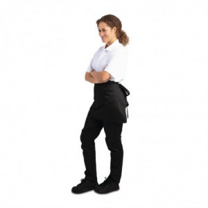 Crna kratka pregača za konobare od polikotona 373 x 750 mm - Whites Chefs Clothing - Fourniresto