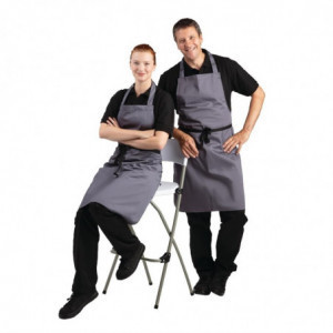 Pregača Bavette siva antracit od polikotona 711 x 965 mm - Whites Chefs Clothing - Fourniresto