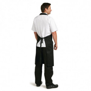 Pregača Bavette Crna od polikotona 900 x 1040 mm - Whites Chefs Clothing - Fourniresto