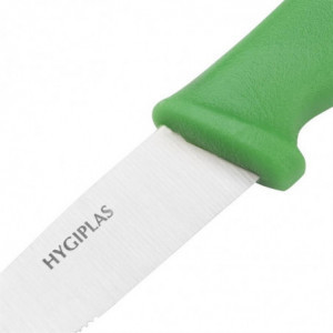 Nož za povrće zeleni nazubljena oštrica 10 cm - Hygiplas - Fourniresto