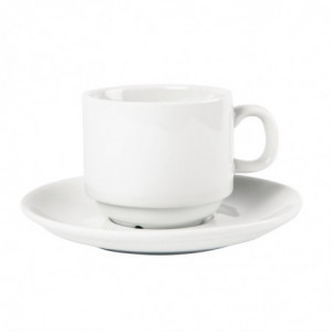 Stackable White Tea Cup Whiteware 200 ml Ø 80 mm - Set of 12 - Olympia - Fourniresto
