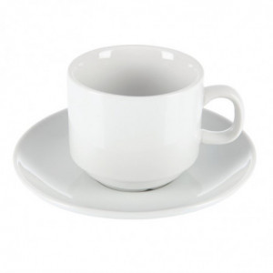 Stackable White Tea Cup Whiteware 200 ml Ø 80 mm - Set of 12 - Olympia - Fourniresto