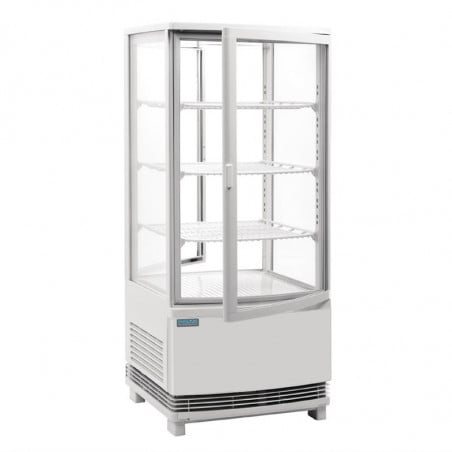Vitrine Réfrigérée Positive Blanche 2 Portes Incurvées 86 L - Polar