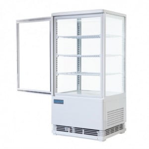 Vitrine Réfrigérée Positive Blanche 2 Portes Incurvées 86 L - Polar