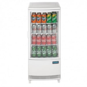 Vitrine Réfrigérée Positive Blanche 2 Portes Incurvées 86 L - Polar