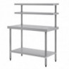 Inox stol s 2 gornje police 1200 x 600 mm - Vogue - Fourniresto