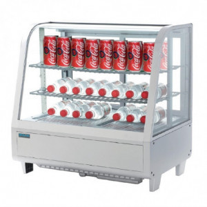 White Countertop Refrigerated Display Case - 2 Shelves - 100 L - Polar
