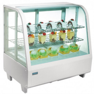 White Countertop Refrigerated Display Case - 2 Shelves - 100 L - Polar