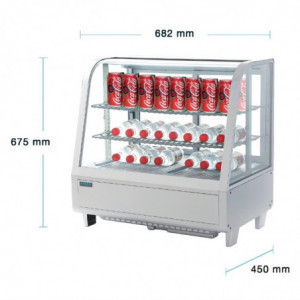 White Countertop Refrigerated Display Case - 2 Shelves - 100 L - Polar