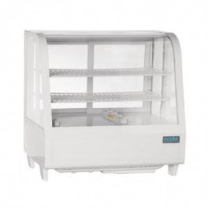 White Countertop Refrigerated Display Case - 2 Shelves - 100 L - Polar