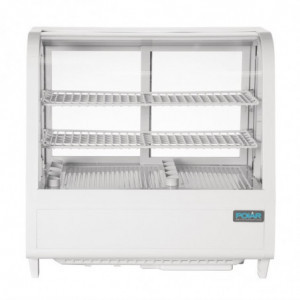 White Countertop Refrigerated Display Case - 2 Shelves - 100 L - Polar