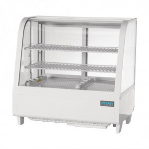 White Countertop Refrigerated Display Case - 2 Shelves - 100 L - Polar