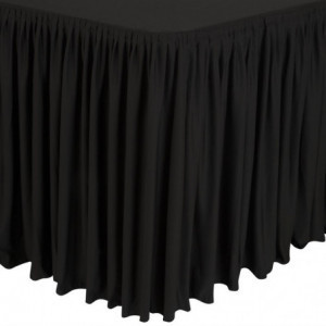 Stolnjak i crni nabrani pravokutni jastučići 750 x 1820 mm - FourniResto - Fourniresto