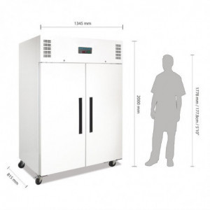Hladnjak s negativnom temperaturom bijeli GN 2/1 dvoja vrata 1200 L - Polar - Fourniresto