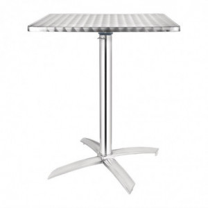 Stol s kvadratnim stolom s preklopnim stolom od nehrđajućeg čelika - 600 x 600 mm - Bolero - Fourniresto