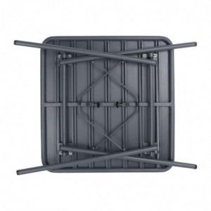Stol od sivih letvica kvadratnog oblika od čelika 700 x 700 mm - Bolero - Fourniresto