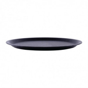 Protuklizni crni tanjur Blackline, okrugli promjer 310 mm - Roltex - Fourniresto