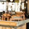 Košara za stol od akacije s ručkama - T&G Woodware - Fourniresto