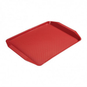 Pravokutni pladanj od polipropilena za brzu hranu crvene boje 410mm - Cambro - Fourniresto