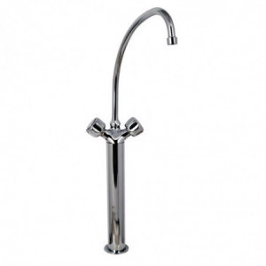 Miješalica za umivaonik jednoručna teška izvedba 3/4" s 2 pipa na stupu - L 400mm - FourniResto