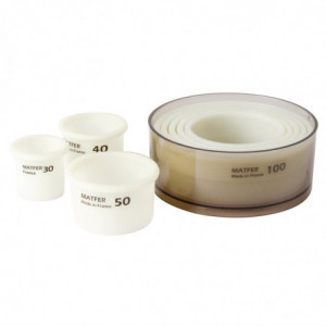 Izrezivači okrugli jednobojni Exoglass 30 do 100 mm - set od 8 - Matfer - Fourniresto