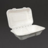 Posude za hranu od bagasa s poklopcem na šarkama - L 228mm - Paket od 200 - Vegware